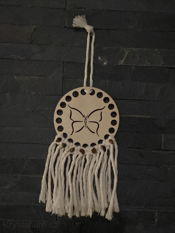 Mini macrame motýl a tygří oka