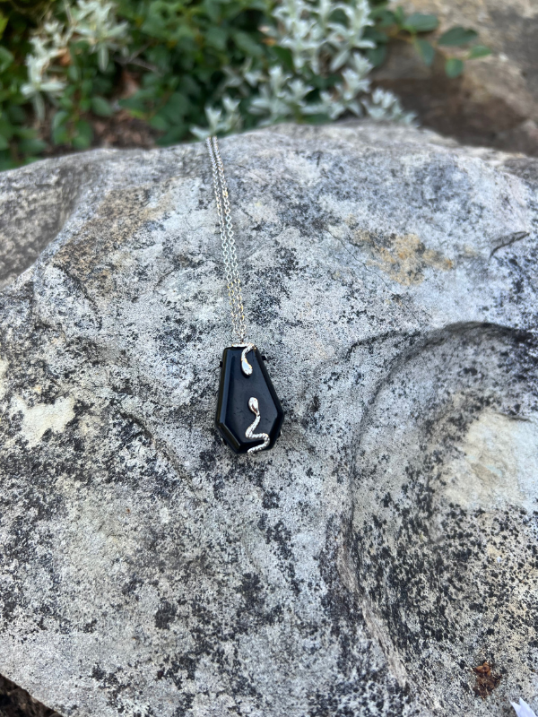 náhrdelník OBSIDIÁN had + r