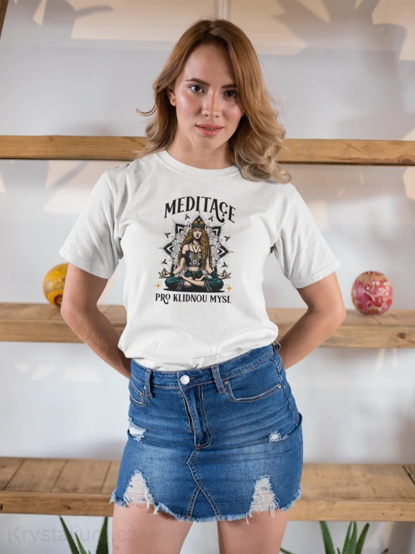 MEDITACE PRO KLIDNOU MYSL tričko BÍLÉ