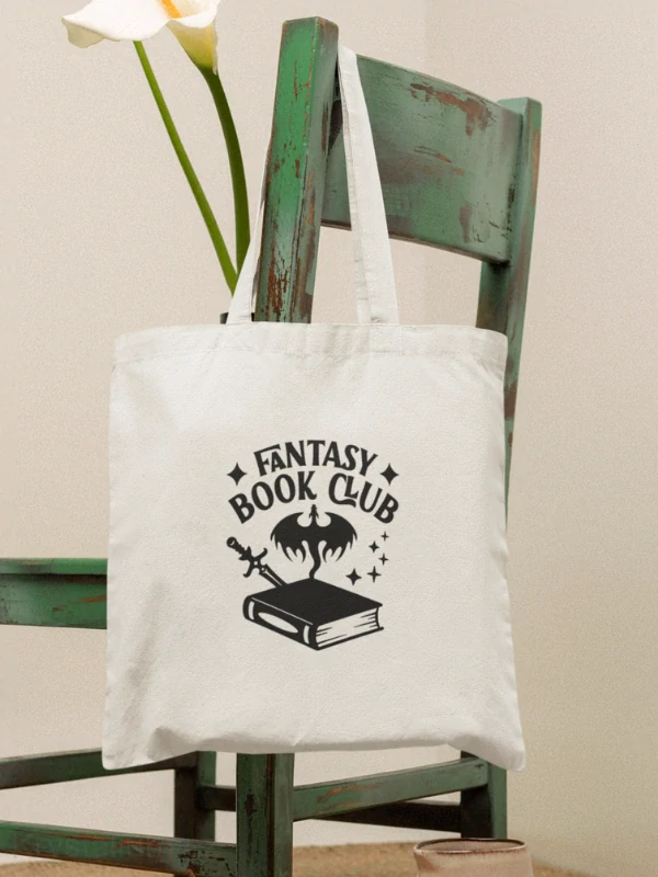FANTASY BOOK CLUB DRAK plátěná taška BÍLÁ