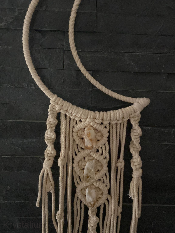 Macrame měsíc s citríny