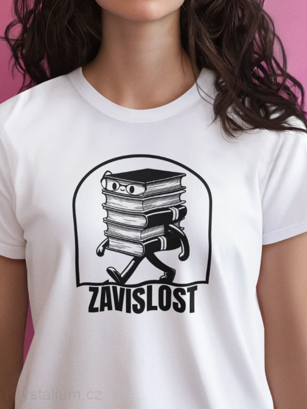 KNÍŽKA ZÁVISLOST tričko BÍLÉ