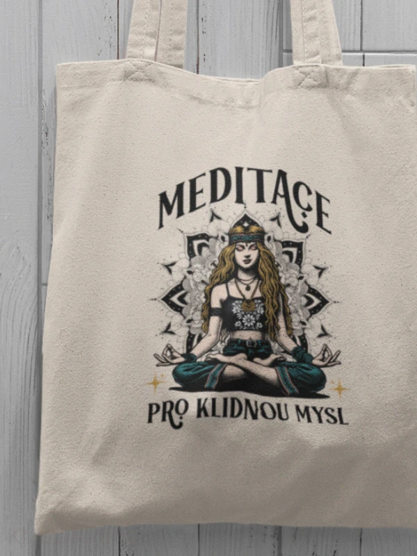 MEDITACE PRO KLIDNOU MYSL plátěná taška NATURAL