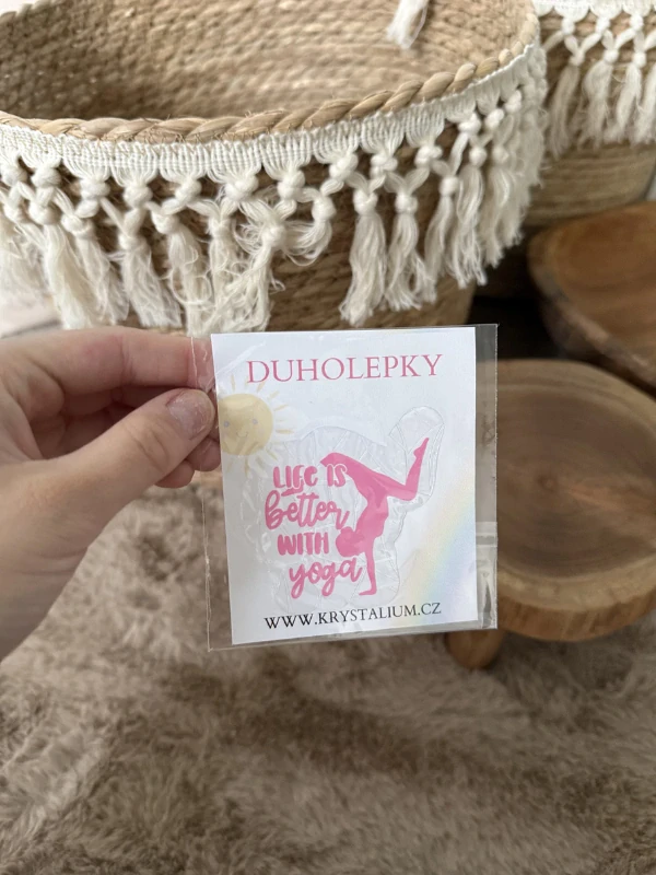 Duholepka LIFE IS BETTER WITH YOGA PINK STOJKA