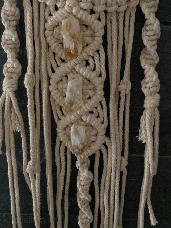 Macrame měsíc s citríny